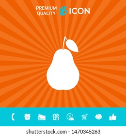 Pear icon symbol. Graphic elements for your design