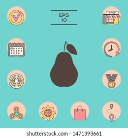 Pear icon symbol. Graphic elements for your design