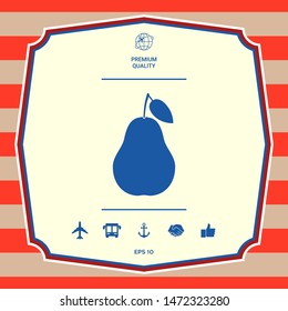 Pear icon symbol. Graphic elements for your design