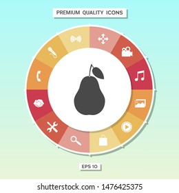 Pear icon symbol. Graphic elements for your design