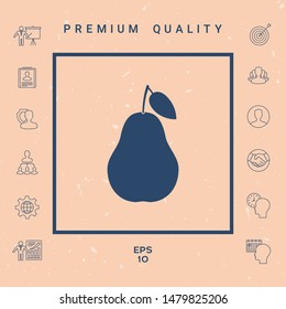 Pear icon symbol. Graphic elements for your design