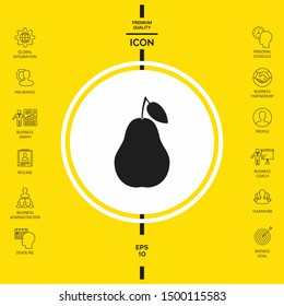 Pear icon symbol. Graphic elements for your design