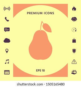 Pear icon symbol. Graphic elements for your design