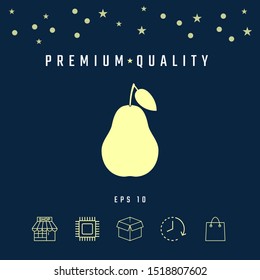 Pear icon symbol. Graphic elements for your design