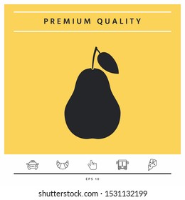 Pear icon symbol. Graphic elements for your design