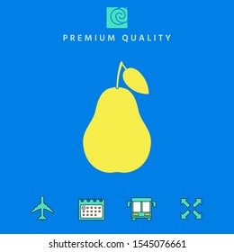 Pear icon symbol. Graphic elements for your design