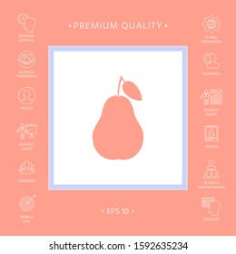 Pear icon symbol. Graphic elements for your design