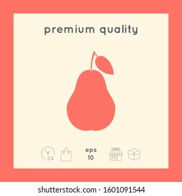 Pear icon symbol. Graphic elements for your design