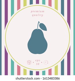 Pear icon symbol. Graphic elements for your design