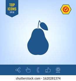 Pear icon symbol. Graphic elements for your design