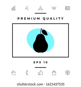 Pear icon symbol. Graphic elements for your design