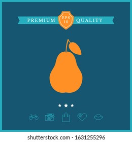 Pear icon symbol. Graphic elements for your design