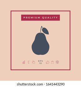 Pear icon symbol. Graphic elements for your design