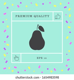 Pear icon symbol. Graphic elements for your design