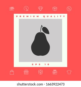 Pear icon symbol. Graphic elements for your design