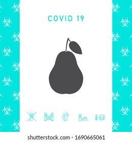 Pear icon symbol. Graphic elements for your design