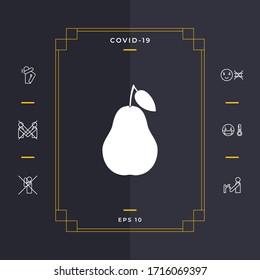 Pear icon symbol. Graphic elements for your design