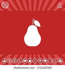 Pear icon symbol. Graphic elements for your design