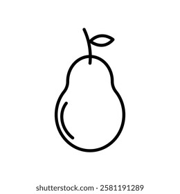 Pear icon Thin line art isolated