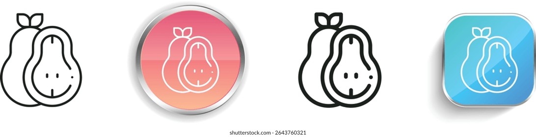 pear icon. Thin Linear, Regular and Button Style Design Isolated On White Background