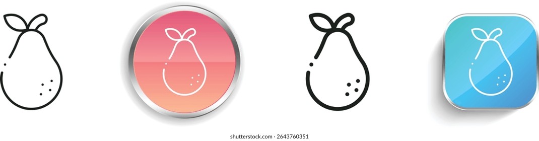 pear icon. Thin Linear, Regular and Button Style Design Isolated On White Background