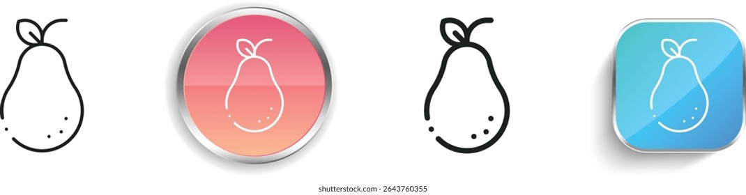 pear icon. Thin Linear, Regular and Button Style Design Isolated On White Background