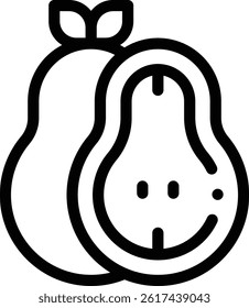 pear icon. Thin Linear Style Design Isolated On White Background