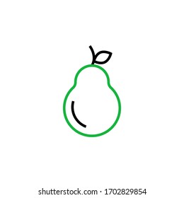 pear icon two color line style vector illustration. isolated on white background