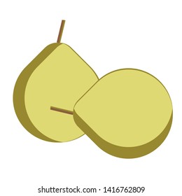 Pear icon. two pears icon. Yellow colored pear icon.