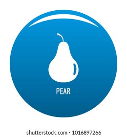 Pear icon vector blue circle isolated on white background 
