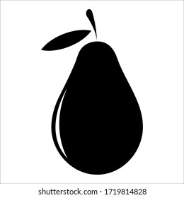 pear icon, vector design. pear vector illustration with white background. black and white collor pear icons.
