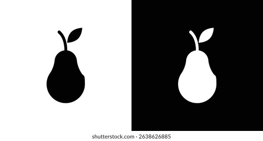 Pear icon Vector in flat style. Collection silhouettes