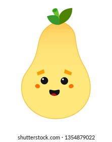Сute pear icon. Vector hand drawn illustrations for greeting card, t shirt, baby or kids wear, nursery, flyer, banner, print, stickers, posters design.