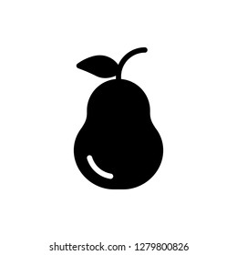 Pear Icon Vector Illustration in Glyph Style for Any Purpose