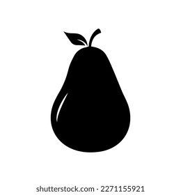 Pear icon vector illustration. Green colorful pear fruit icon isolated on white background. Cartoon flat design. Vector illustration.
