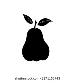 Ilustración vectorial de icono de pera. Icono verde colorido de la fruta de pera aislado en fondo blanco. Dibujo plano. Ilustración vectorial.
