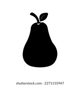 Pear icon vector illustration. Green colorful pear fruit icon isolated on white background. Cartoon flat design. Vector illustration.