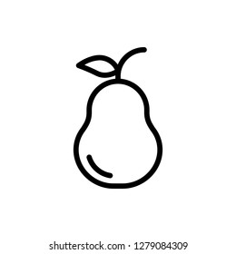 Pear Icon Vector Illustration in Line Style for Any Purpose