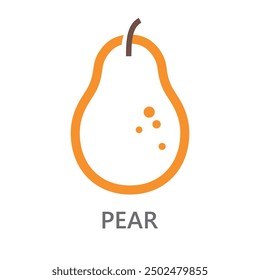 Pera, Ilustración vectorial de íconos.  Icono de Vector de línea sobre fondo blanco. Elemento de diseño de alta calidad. Trazo de estilo lineal editable. Icono de Vector