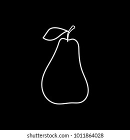 Pear icon vector illustration on black background