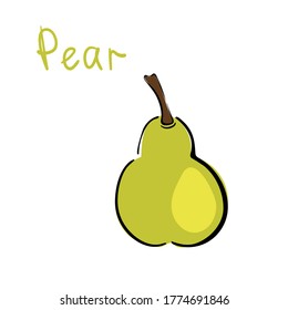 Pear icon vector illustration on white background. Eps10