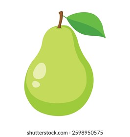 Pear icon vector illustration. Pear symbol for your web site design and logo, app, UI. Green colour pear fruit icon isolated on white background. Cartoon flat design