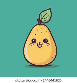 Pear icon vector illustration.Cartoon flat design.Vector illustration.