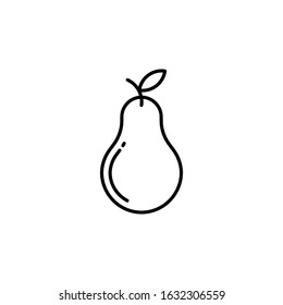 Pear icon vector image. Can also be used for food and drinks. Suitable for mobile apps, web apps and print media.