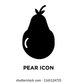 Pear icon vector isolated on white background, Pear transparent sign , dark pictogram