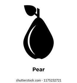 Pear icon vector isolated on white background, logo concept of Pear sign on transparent background, filled black symbol