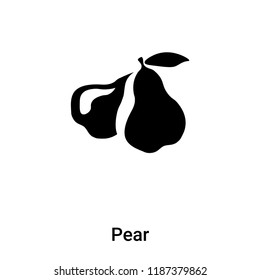Pear icon vector isolated on white background, logo concept of Pear sign on transparent background, filled black symbol