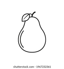 Pear icon. Vector. Line style.