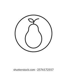 Pear icon vector outline logo sign