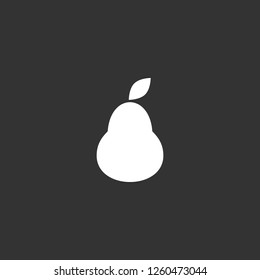 pear icon vector. pear sign on black background. pear icon for web and app